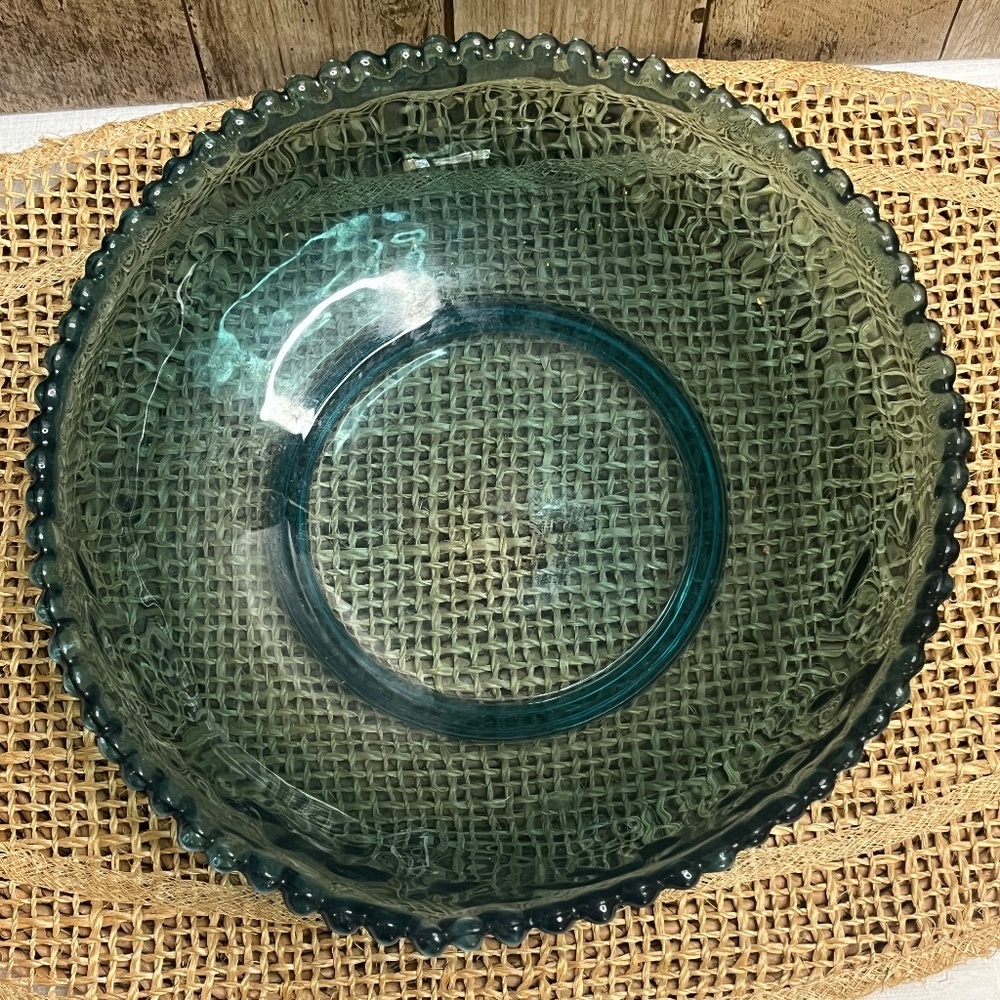 Pottery Barn Teal Pressed Acyrlic Serving Bowl - Picture 3 of 3